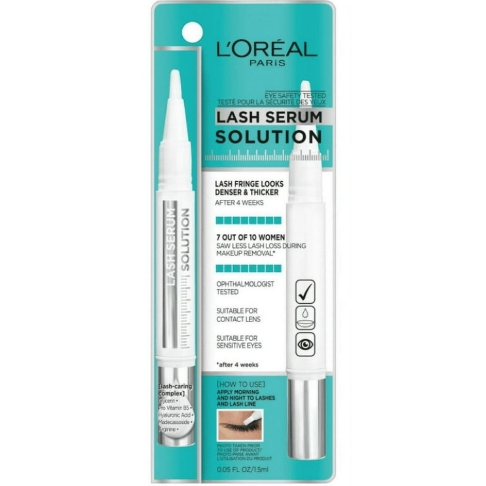 2 x L'Oreal Paris Lash Serum Solution Eyelash Serum with Lash Caring Complex